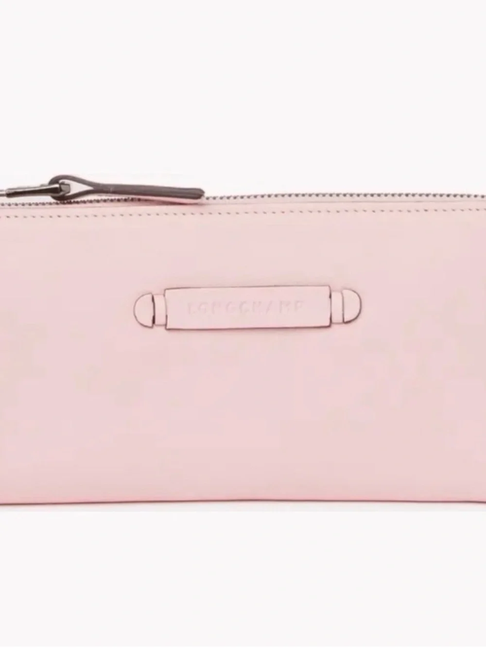 🆕- Longchamp Leather 3/4 Zip Continental Wallet- Light Pink
